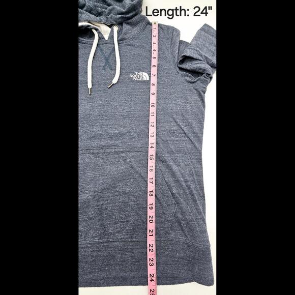 The North Face T-Shirt Hoodie Long Sleeve Large blue - Picture 8 of 9
